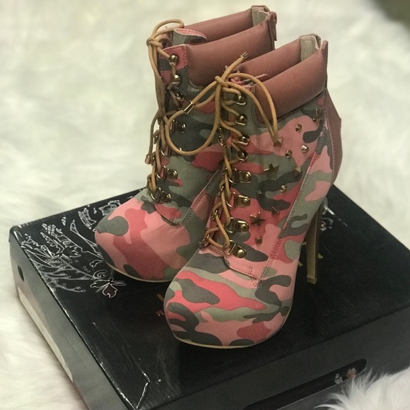 pink camo heels